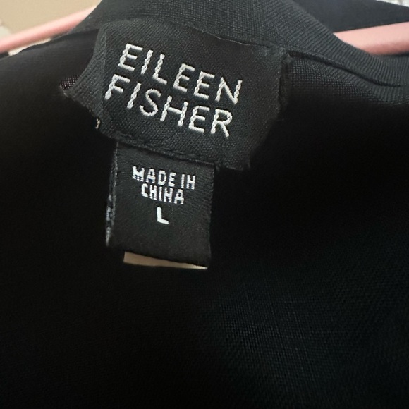 Eileen Fisher 100% linen Black Sleeveless Button-Down Dress - Picture 6 of 7
